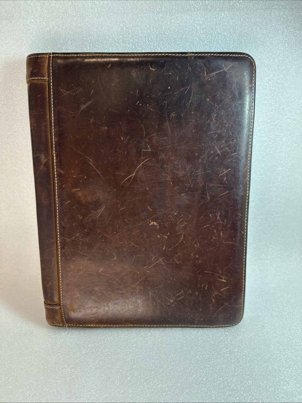 Leather Portfolio Folder Padfolio Business Organizer Document Tablet Brown A4